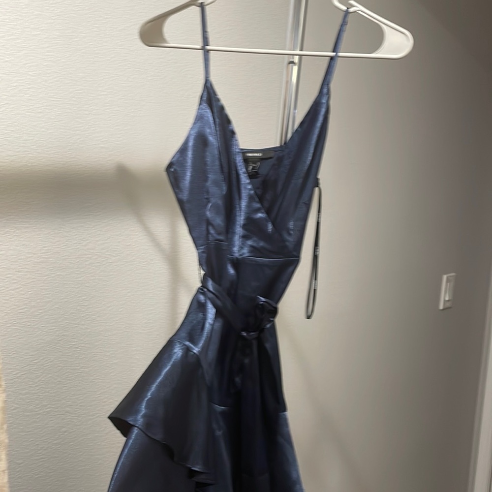 Forever 21 Satin Dark Blue Jumpsuit